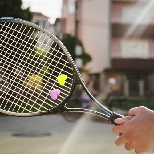 4pcs Tennis Racket Vibration Dampeners - Heart Shaped Silicone Shock Absorbers