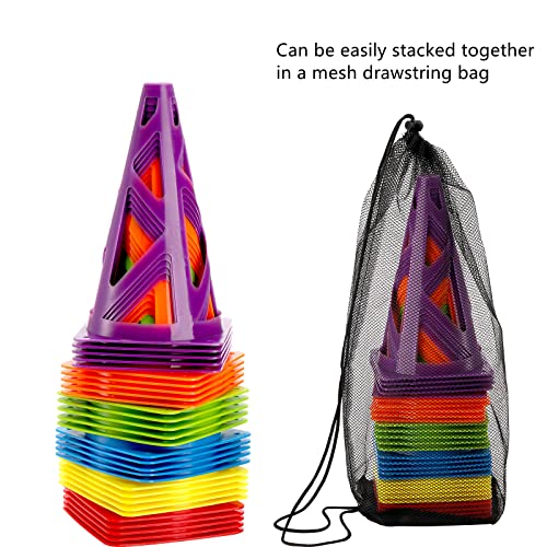 ZEAYEA 30 Pack Agility Sports Cones - 9 Inch Soccer & Training Equipment