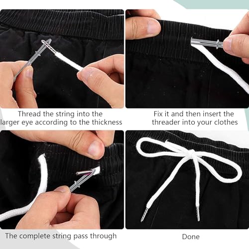 Durable Cotton Drawstring Replacement - Black Rope, Red Stripe