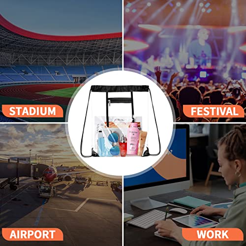 Clear PVC Drawstring Bag 16.5x13.5 inch Stadium Approved Transparent Backpack