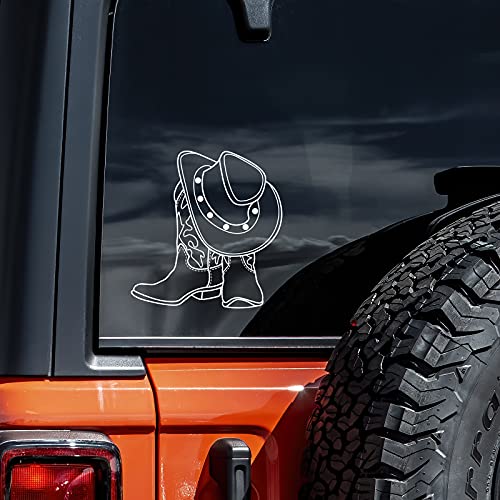 Cowboy Boots Vinyl Sticker Decal for Car & Wall - 5" x 5.5"