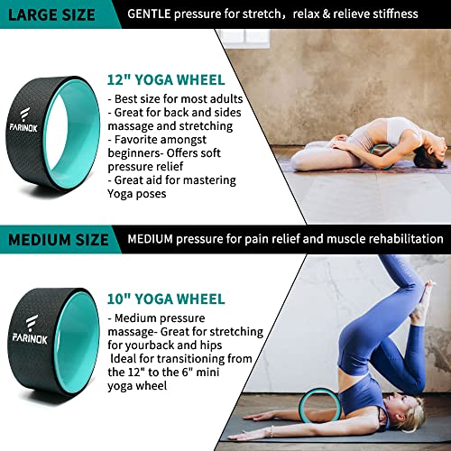 Yoga Wheel Set of 4 - 10MM Thick Back Rollers for Pain Relief