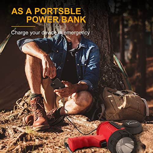 YIERBLUE Red-Pro Rechargeable 2000000 High Lumen LED Spotlight Flashlight