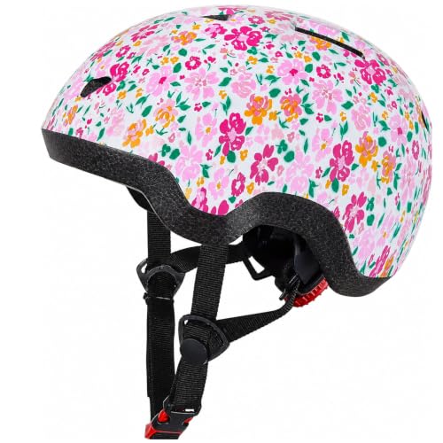 Toddler Bike Helmet - Adjustable Infant Safety Helmet B-White Pink, Small (Ages 1-3)
