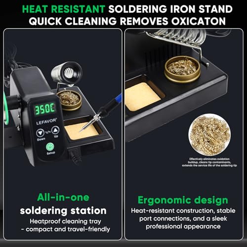 ?Larlarsa DS936 Soldering Station - Digital Soldering Station Kit, 60W Soldering Iron (356¡ÆF-896¡ÆF) with 5 Extra Lead free Tips, Lead-Free Solder Wire, Sleep Mode, ESD Safe, Auto Calibration