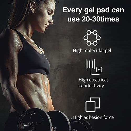 PAMASE 80pcs Gel Pads for Abs Stimulator - Replacement Pads for Abdominal Workout & Muscle Toner