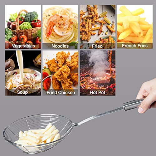 Stainless Steel Strainer Skimmer Spoon - 6.3 Inch for Frying