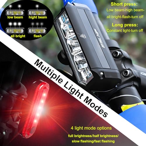 Bright Bike Light Set for Night Riding,LED Bicycle High Beam Low