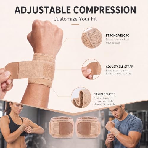 Adjustable Wrist Wraps for Sports Protection - Skin (2 Pack)