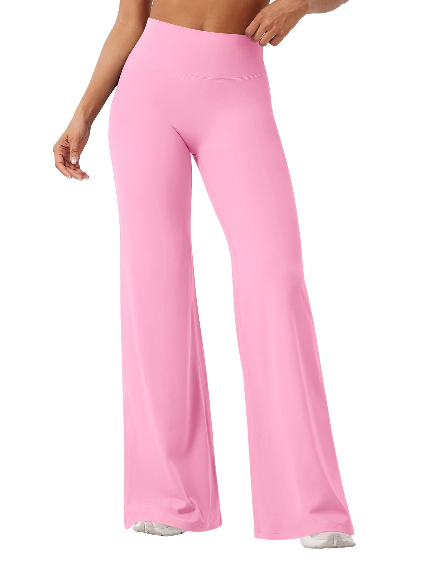 YEOREO Workout Leggings Womens No Front Seam Straight Leggings 33" High Waist Buttery Eddiy Gym Yoga Pants Bubblegum Pink XS