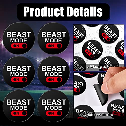 Beast Mode Football Helmet Stickers - 200 Pcs Black Print White