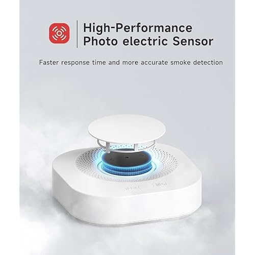 Smart Smoke Detector Fire Alarm, Uingarm, Wi-Fi Smoke Detector with App, Bluetooth Wireless Smoke Alarms with Battery Operated, 3 Pack