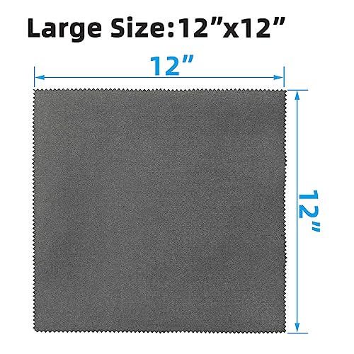 Microfiber Gun Cleaning Cloths - 6 Pack, 12"x12", Gray