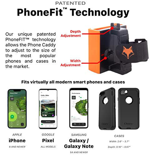 Adjustable Golf Phone Caddy - Secure Strap for Hands-Free GPS - Black