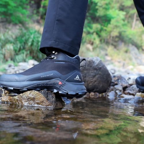 HUMTTO Men's Waterproof All-Terrain Hiking Boots - 9.5 Black