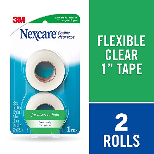 Medical Tape - 2 Rolls of 1-Inch x 10-Yards Waterproof Clear Tape
