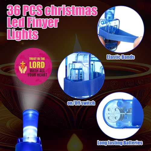 Tuanse Christian Bible Finger Lights 12 Pcs Halloween Party Favors for Kids - Bible Style