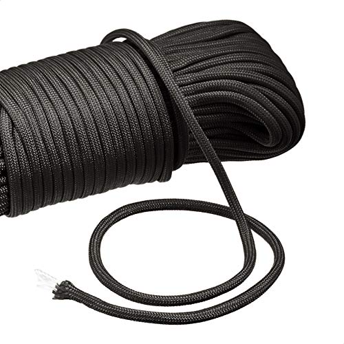 High Strength 550 Paracord - 5/32 Inch x 100 Feet, Black