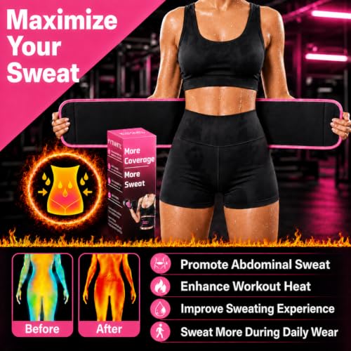 Waist Trainer for Men & Women - Neoprene Sauna Sweat Band - Medium