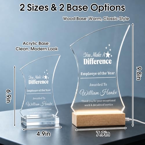 Personalized Acrylic Award Plaque - Custom Trophy with Photo & Text - Style 1