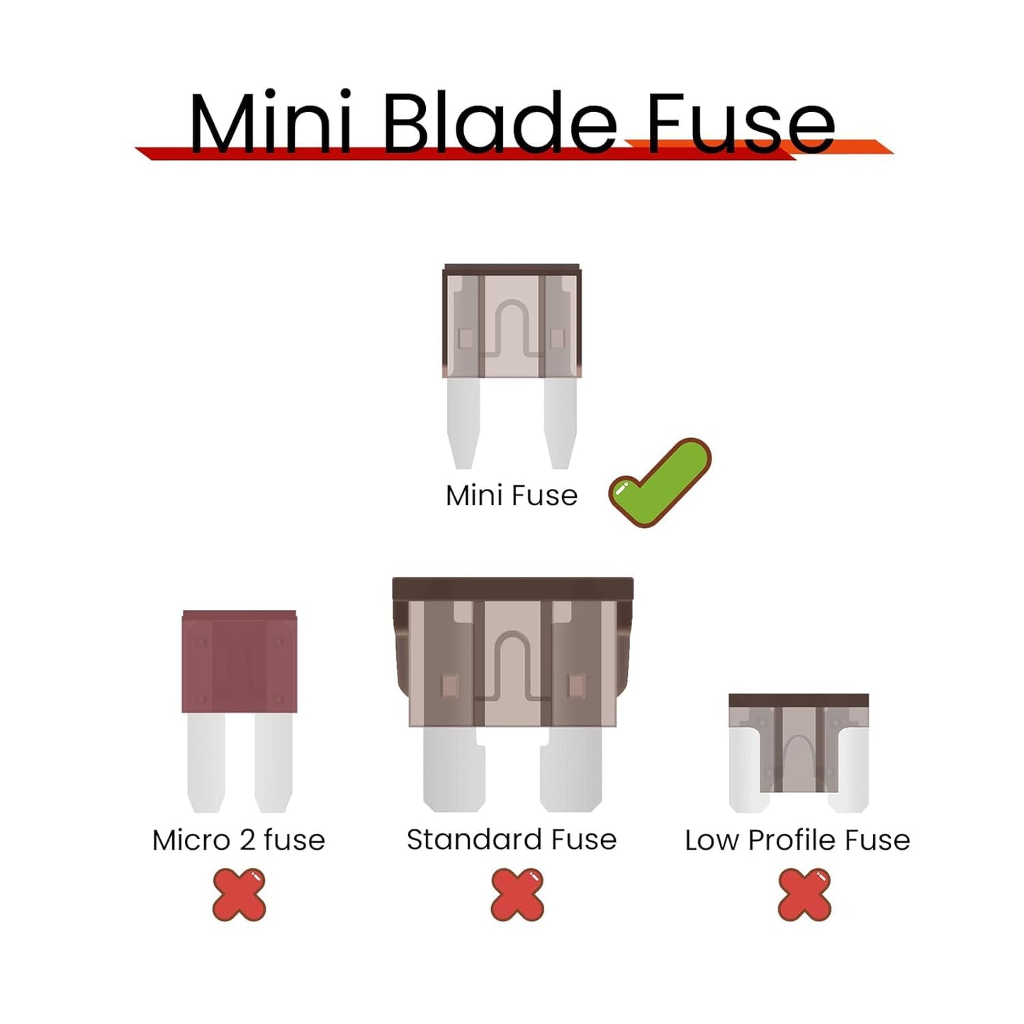 500 pcs 7.5A Mini Blade Fuse, Automotive Fuse for Car Truck