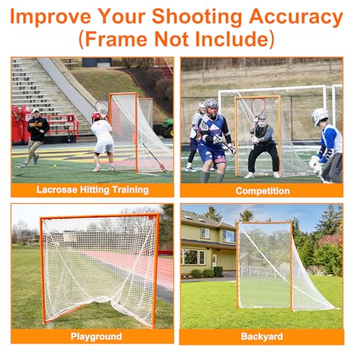 6x6x7' Heavy Duty Lacrosse Replacement Net - 4mm with Installation Tool