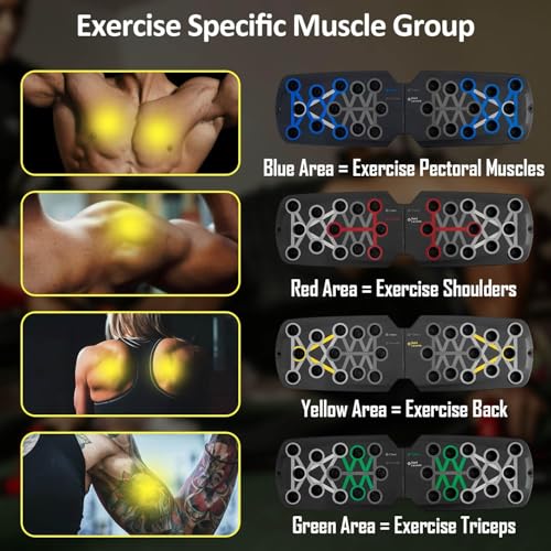 15-in-1 Push Up Board for Home Gym - Portable Strength Training - Black