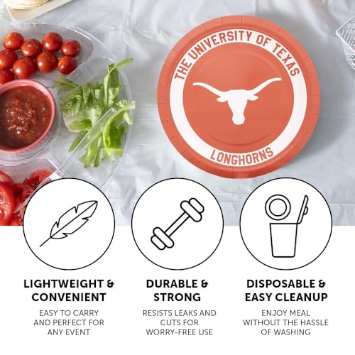 University of Texas 20-Count 9-Inch Paper Plates - Officially Licensed