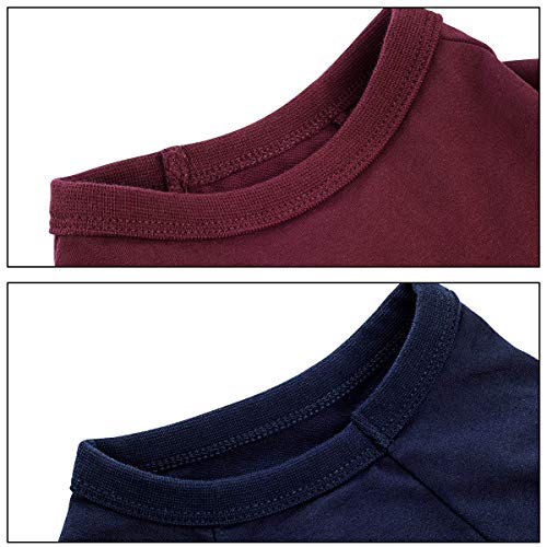Koneseve 2-Pack Small Dog Shirts Blue & Red L - Cotton Dog Clothes for Pups 9-17 lbs