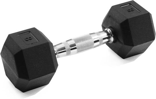 GYMENIST Hex Rubber Dumbbell - Heavy Workout Weights with Metal Handles | Available as Single or Set of 2
