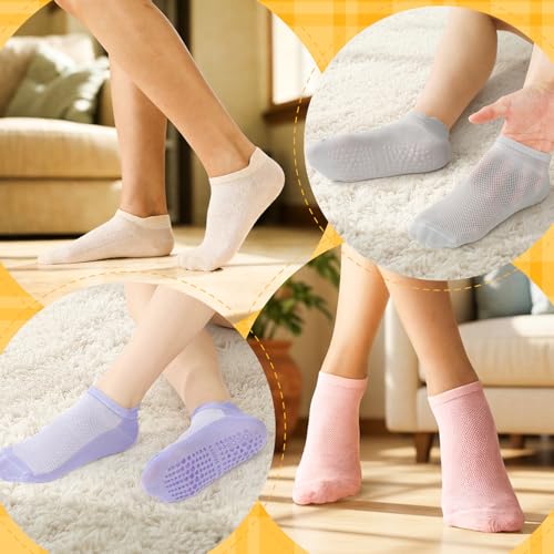 Pilates Socks for Women - 10 Pcs Non-Slip Grippy Socks - Multicolor