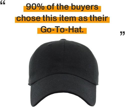 KBETHOS Classic Unisex Baseball Cap - Adjustable Cotton Low Crown Dad Hat in Plain Design