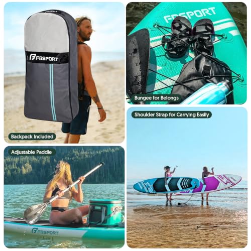 11' Premium Stand Up Paddle Board - Mint Green Yoga Board with Accessories