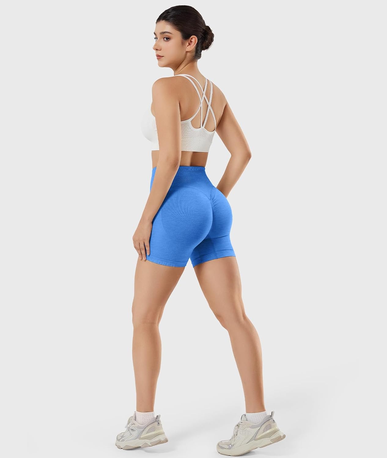 YEOREO Workout Shorts for Women - Scrunch Butt Lifting Seamless Design | 4.5" Gym & Running Shorts