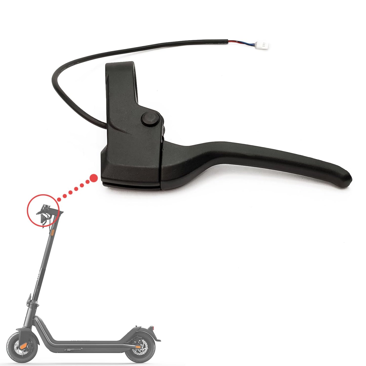 MORICHS Left Handle Brake Lever Spare Parts for NIU KQi2 Pro / KQi3 Sport / KQi3 Pro / KQi3 Max Electric Scooter, Replacement Handlebar Lever Parts Brake Assembly Kit, Black