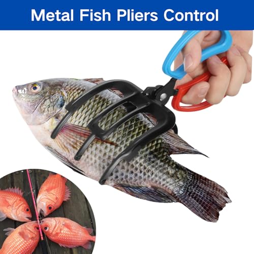 2 pcs Fishing Pliers & 3 Claw Fish Gripper Set - Fish Lip Catcher & Hook Remover