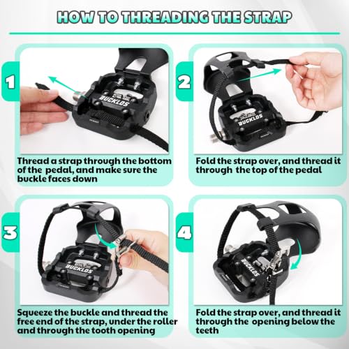 BUCKLOS Bike Toe Clip Cages Pedals Compatible with SPD Cleats&Peloton