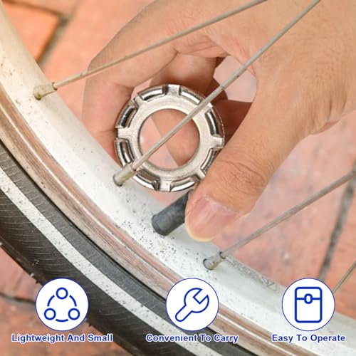 6-in-1 Bicycle Spoke Wrench - Hardened Steel Spoke Spanner Tool