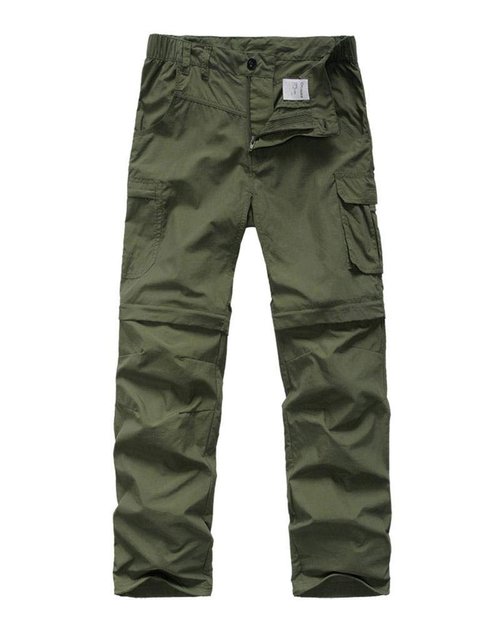 linlon Kids' Cargo Pants, Boy's Casual Outdoor Quick Dry Waterproof Hiking Climbing Convertible Trousers #9016-Army Green-XXL