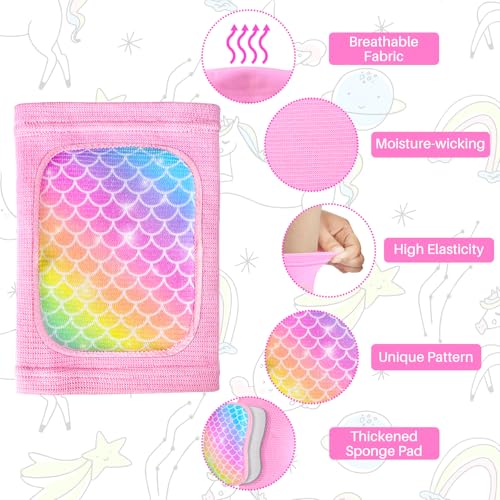 Youth Volleyball Knee Pads - X-Small Rainbow Mermaid Design