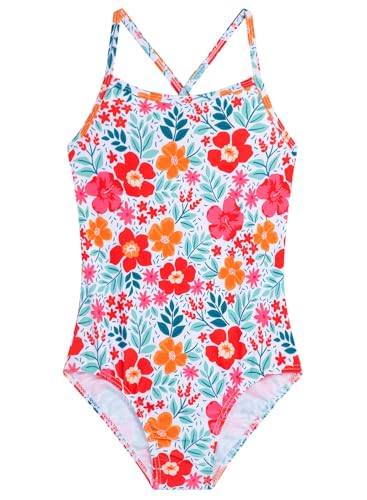 Girls One-Piece Swimsuit with Adjustable Straps - Sizes 4T-12