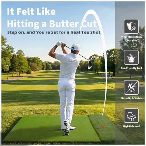 Premium Dual-Turf Golf Mat 5x4 ft - Durable Indoor/Outdoor Practice