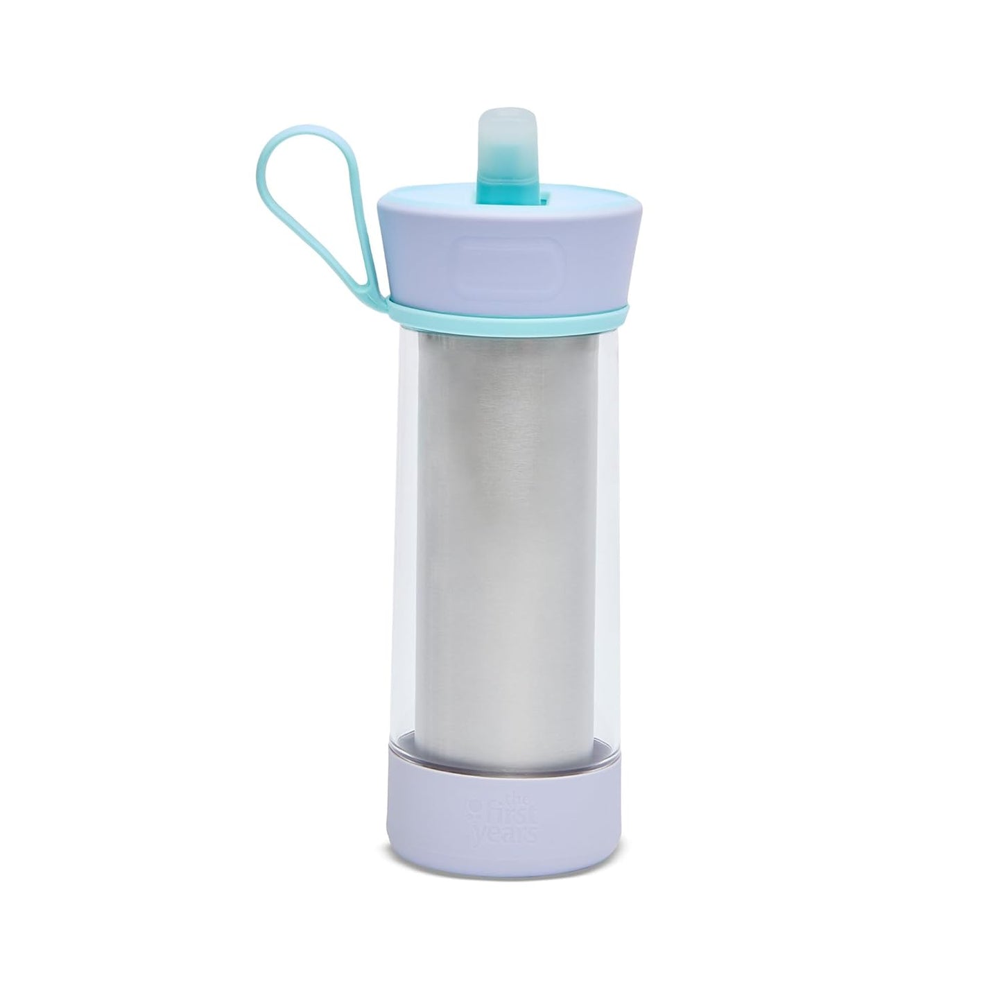 The First Years CoolCore Insulated Kids Water Bottle - Leak-Proof Spout & Double-Walled Design - 11 Oz Light Blue/Purple