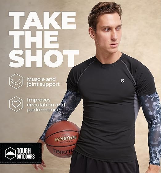 Compression Arm Sleeve for Baseball - Gray Camo, Youth Small