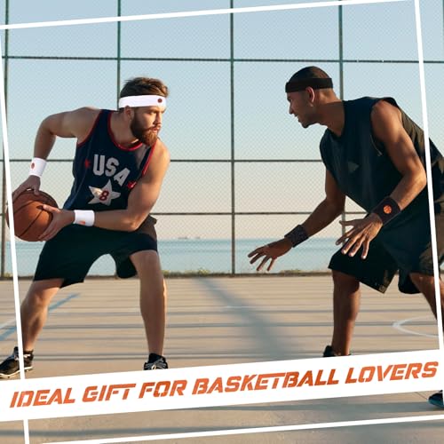 Basketball Sweatband Set - Headband & Wristbands - Black/White