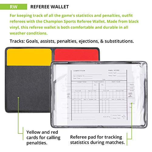 Referee Wallet with Cards and Pad - Black Vinyl Case