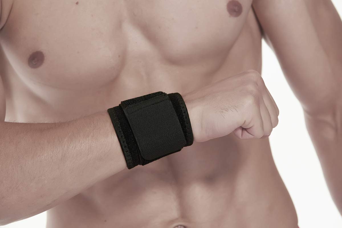 YUNYILAN Adjustable Wrist Brace - 2 Pack Wrist Support Straps for Fitness & Pain Relief | Black