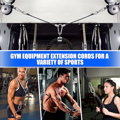 TOBWOLF 2PCS Gym Extension Cable, 10/20/39in Cable Machine Attachment