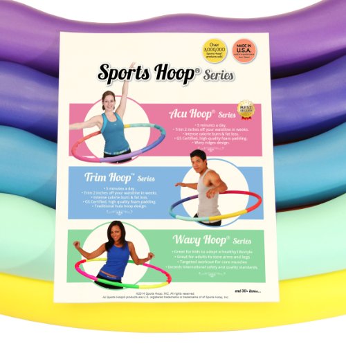 Weighted Hula Hoop for Weight Loss - 5 Pound Large, Rainbow Colors
