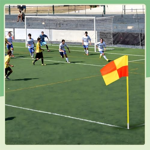4 Pcs Soccer Corner Flags Set - Red & Yellow Referee Flags